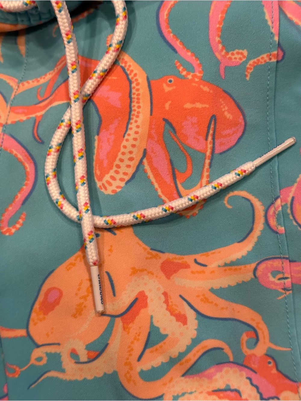 chubbies Teal Swim Trunks with Pink & Coral Octopus Print flaws - Picture 6 of 10